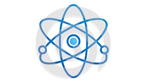 Blue Atom Structure or Science Icon, vector design Generative AI