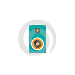 Blue audio loud speaker isolated on white background. Volume level. Flat simple vector illustration