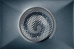 Blue audio tweeter with grill mesh