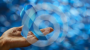 The Blue Awareness Ribbon..AI generated image