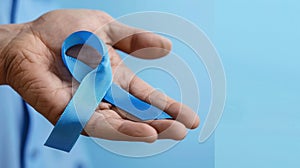 The blue awareness ribbon. AI generated