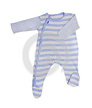 Blue baby clothes isolated