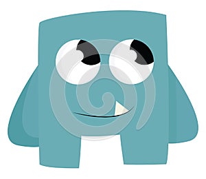 A blue baby monster, vector or color illustration