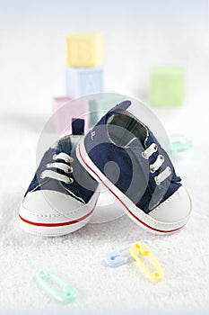 Blue baby shoes