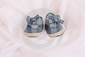 Blue Baby shoes,New born, motherhood concept