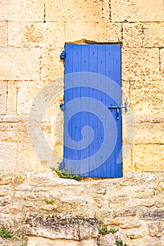 Blue, back door to a 1300s century lookout tower