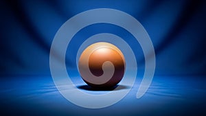 The blue backdrop has a gradient effect adding depth and contrast