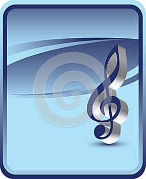 Blue backdrop with music note