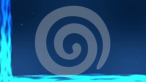 Blue background with animated energy corner