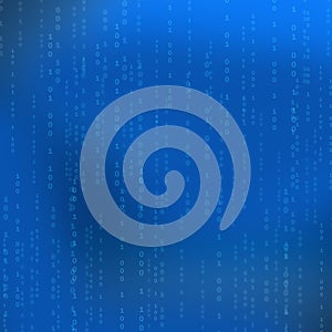Blue background with computer binary code listing