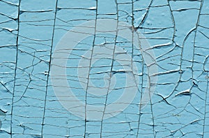 Blue background on cracked surface