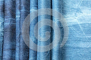 Blue background, denim jeans background. Jeans texture, fabric.
