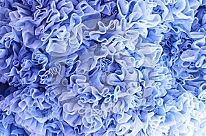 Blue background fabric flounces