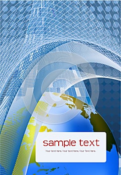 Blue background with globe background