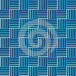 Blue background graphic design. Abstract seamless pattern. Stripes weaving structure.