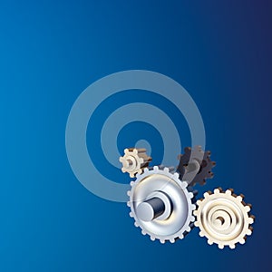 Blue background with industrial gear