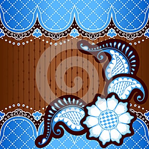 Blue background inspired by Indian mehndi designs