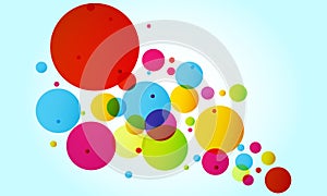 Blue background with multi-colored circles