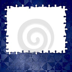 Blue background puzzle frame