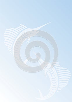 Blue background with sailfishes