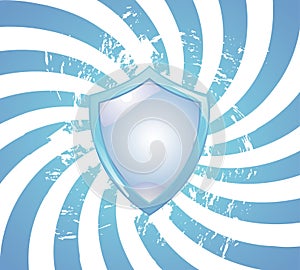 Blue background with shield