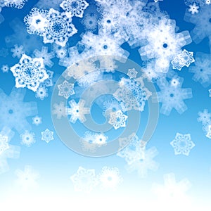 Blue background with snowflakes