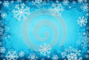 Blue background with snowflakes