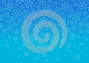 Blue background with snowflakes, Vector Illustration winter for Christmas and new year`s eve holidays.