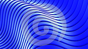 Blue background stripes 3d wavy pattern, elegant abstract striped pattern, interesting spiral architectural minimal background