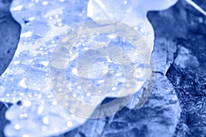 Blue background water drops