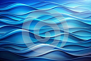 Blue Background with Waves and Abstract Shadows