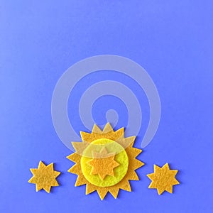 Blue Background with Yellow Stars and Copy Space