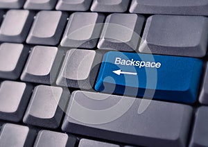 Blue backspace button on keyboard