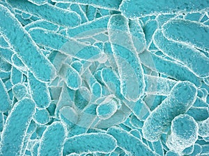 Blue bacteria on blue background