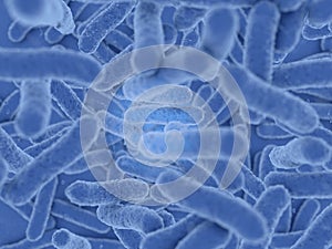 Blue bacteria on blue background