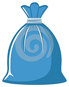 Blue Bag with Top and Bottom Shades Icon Illustration