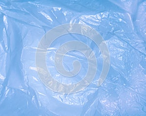 Blue bag of wrinkled plastic