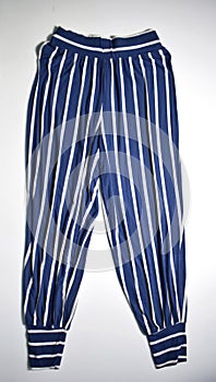 Blue Baggy trouser with stripe