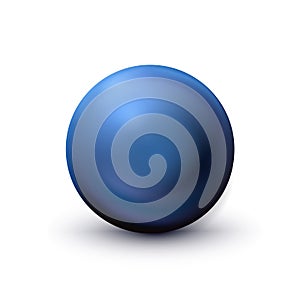 Blue ball, sphere classic blue color. Matt mock up of clean realistic orb, icon. Simple shape isolated. Vector