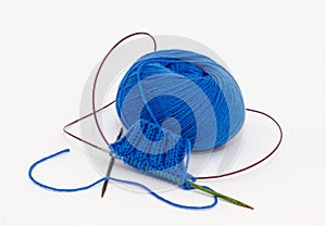 Blue ball of yarn