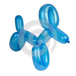 Blue balloon dog model party fun isolated on the white background