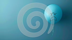 A Sad Blue Balloon Floating.AI generated image