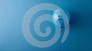 A Sad Blue Balloon Floating.AI generated image