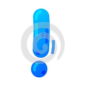 Blue Balloon Exclamation Mark or Point for Punctuation Vector Illustration