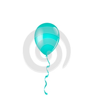 Blue balloon isolated on white background