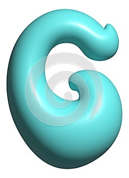 Blue balloon letter G capital, 3D alphabet