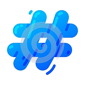 Blue Balloon Number Sign or Hash as Ordinal Number or Metadata Tag Mark Vector Illustration photo