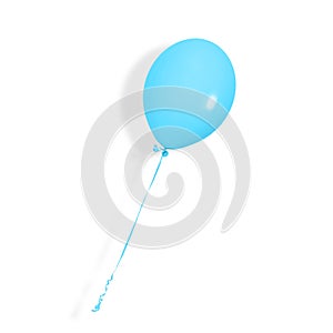 Blue balloon. Party or present concept. Blue Balloon isolated on white background