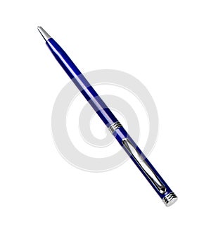 Blue Ballpoint pen isolated