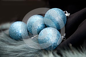 Blue balls and green fur